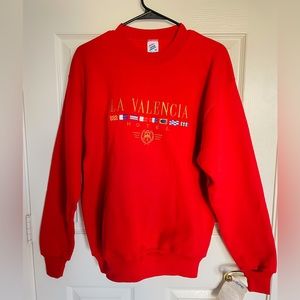 Vintage Jerzees Super Sweats Nublend Red La Valencia Hotel Red Sweater Size M